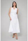 Rochie lunga cu decupaje laterale White Alb optic