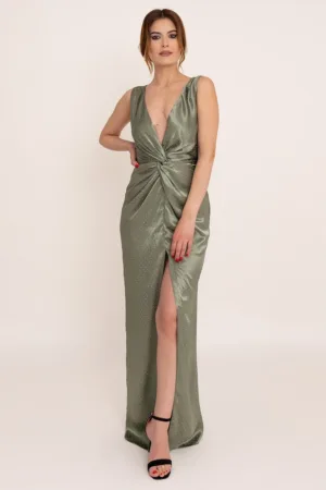 Rochie lunga cu detaliu rasucit Amour