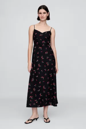 Rochie lunga cu imprimeu cu fructe