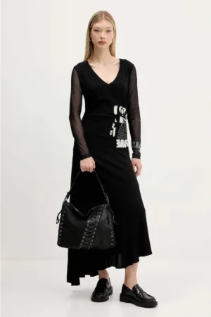 Rochie lunga cu maneci semi-transparente Posinew