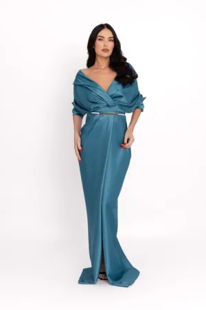 Rochie lunga cu model drapat