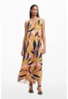 Rochie lunga cu model floral