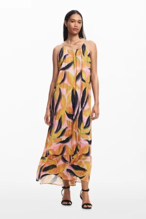 Rochie lunga cu model floral