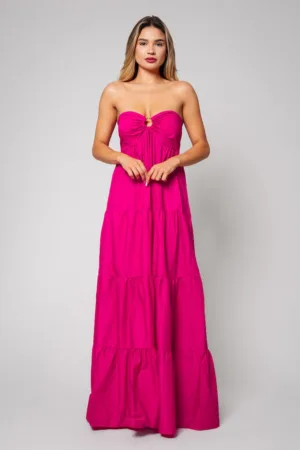 Rochie lunga cu model stratificat