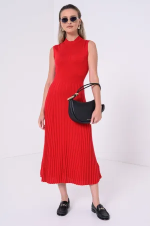 Rochie lunga cu pliuri - din lyocell si matase