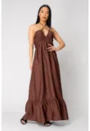 Rochie lunga cu spatele gol Brown 16436