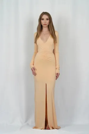 Rochie lunga - cu spatele gol si decolteu in V