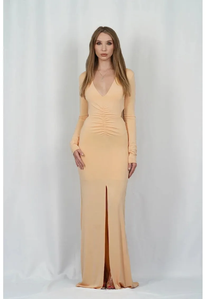 Rochie lunga - cu spatele gol si decolteu in V