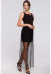 Rochie lunga cu tiv cu buline -
