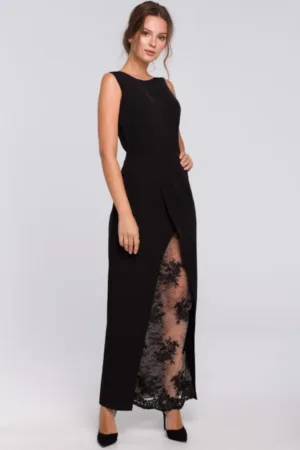 Rochie lunga de seara cu partea de jos din dantela -
