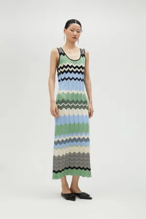 Rochie lunga din amestec de modal - fara maneci - cu slit lateral