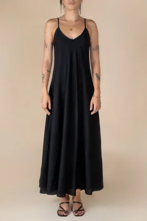 Rochie lunga din amestesc de in - cu croiala in A