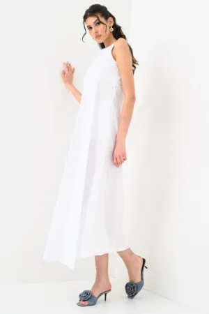 Rochie lunga din bumbac cu buzunare