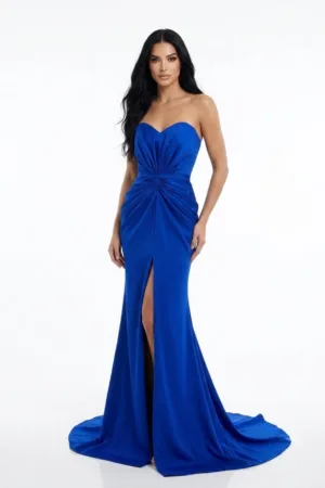 Rochie lunga din tafta cu bustul tip corset