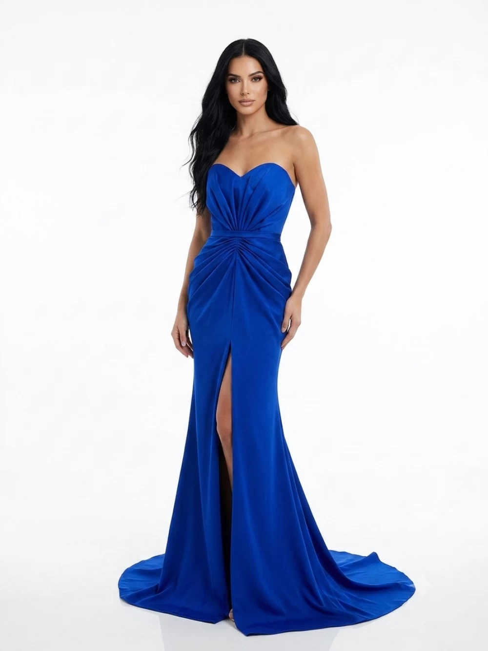 Rochie lunga din tafta cu bustul tip corset