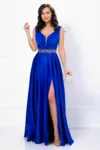 Rochie lunga eleganta din tafta albastru royal Camila