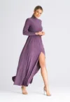 Rochie lunga  eleganta - violet - poliester -