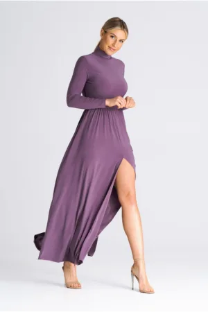 Rochie lunga eleganta - violet - poliester -