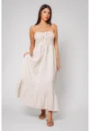 Rochie lunga fara bretele din 100% IN Beige Beige