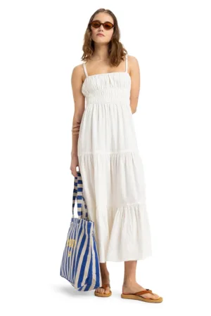Rochie lunga fara maneci cu talie elastica