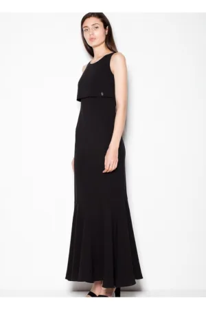 Rochie lunga neagra - elastan - poliester - viscoza