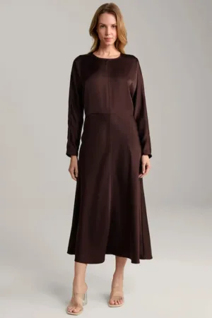 Rochie lunga satinata - cu fermoar la spate