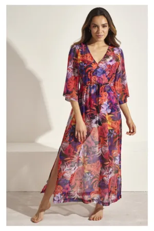Rochie lunga si transparenta de plaja