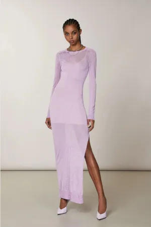 Rochie lunga - transparenta - cu decolteu rotund