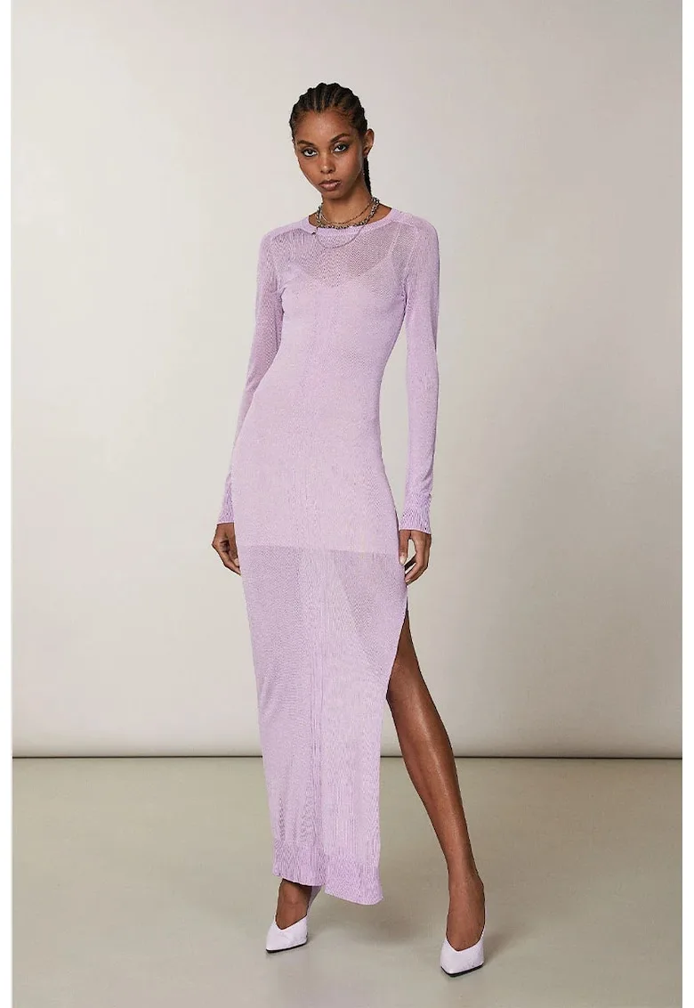 Rochie lunga - transparenta - cu decolteu rotund