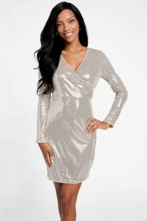 Rochie margot din paiete XS INTL Platin