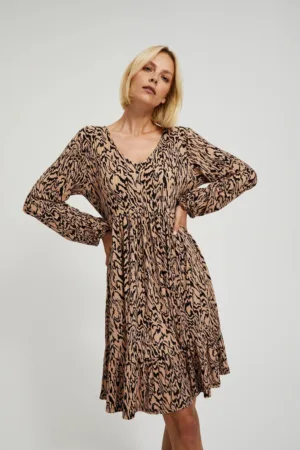 Rochie maro cu imprimeu animalier