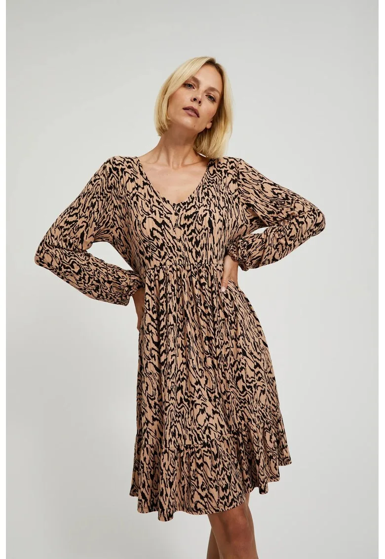 Rochie maro cu imprimeu animalier