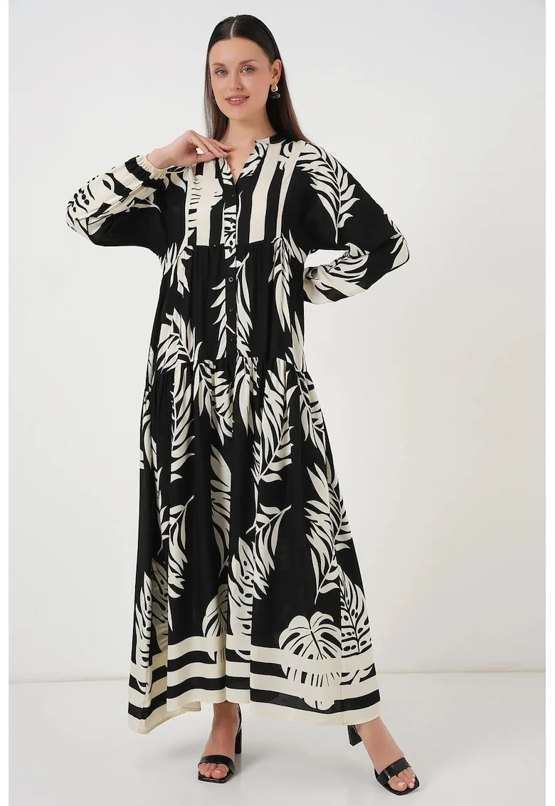 Rochie maxi HiCCUP BDART - decolteu in V - captusita - textil