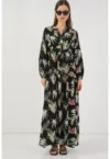 Rochie maxi -  BDART - inchidere cu nasturi - textil - multicolor
