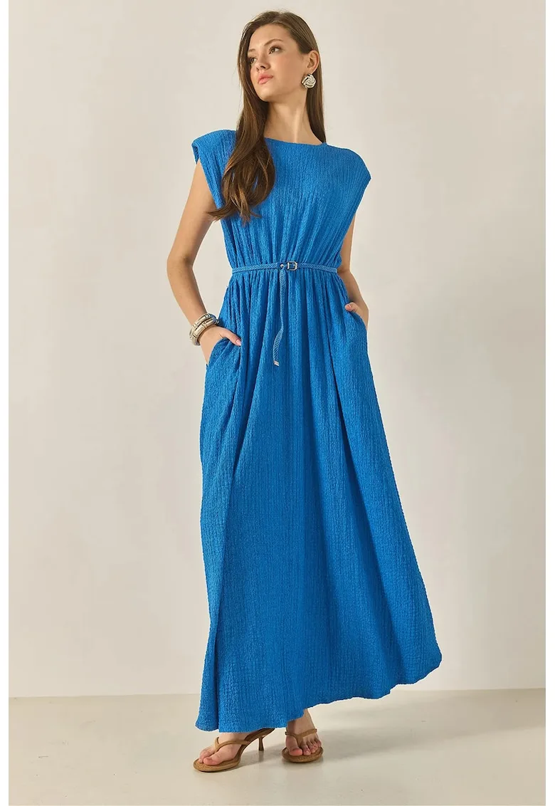 Rochie maxi Bianco Lucci - albastru - bumbac