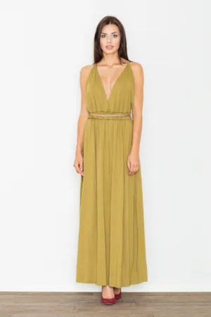 Rochie maxi M483 - verde - viscoza