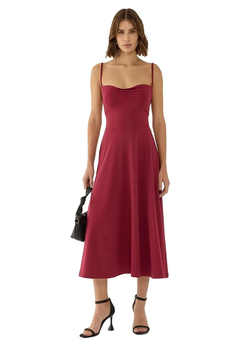 Rochie maxi - Rosu - Poliester/Elastan -