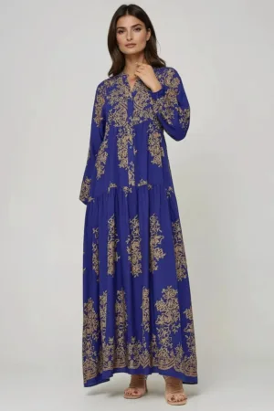 Rochie maxi -  albastru - material subtire