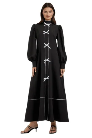 Rochie maxi  color block - guler inalt - textil