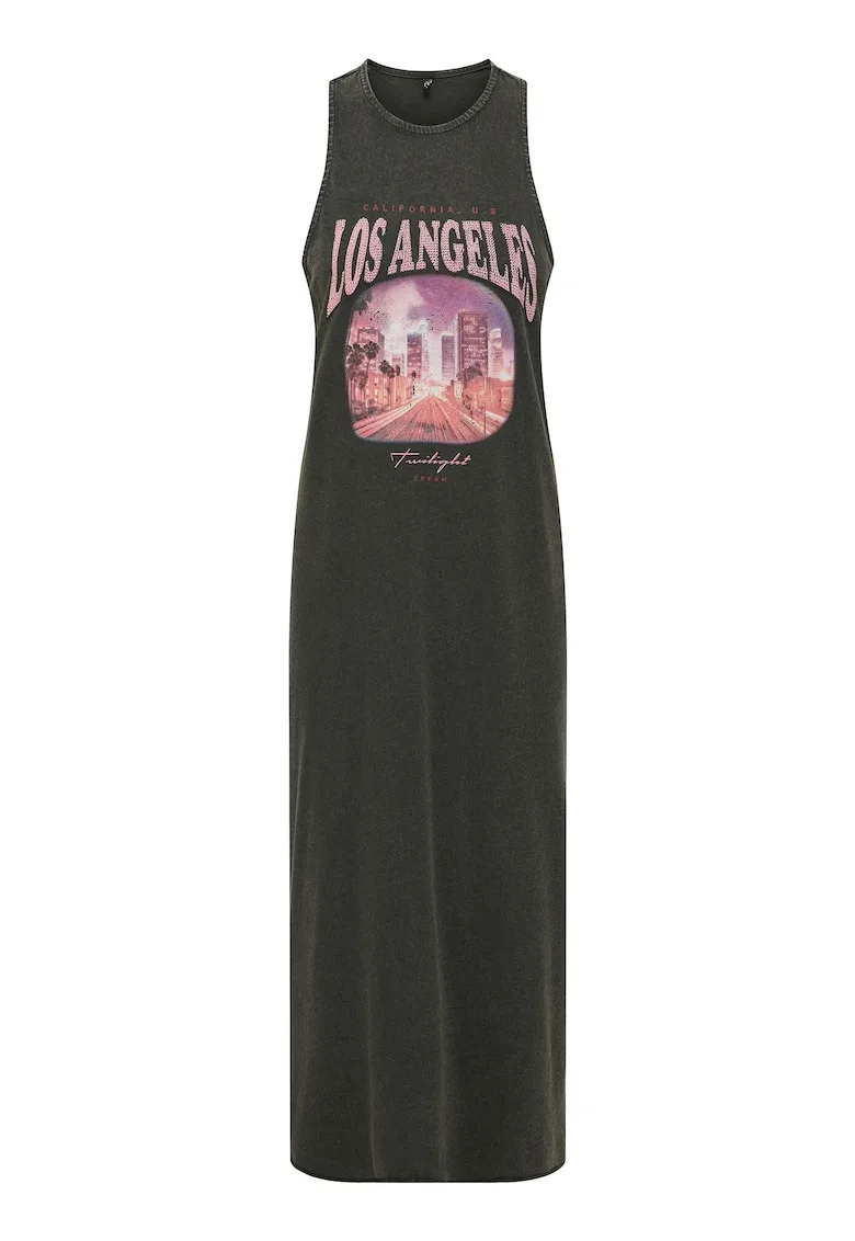 Rochie maxi cu croiala dreapta - Negru