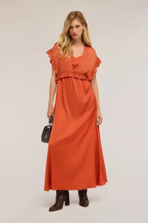 Rochie maxi cu croiala in A si decolteu in V