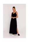 Rochie maxi cu decolteu adanc la spate - negru -