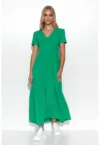 Rochie maxi -  verde - decolteu in V - marimea