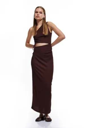 Rochie maxi cu decolteu pe un umar