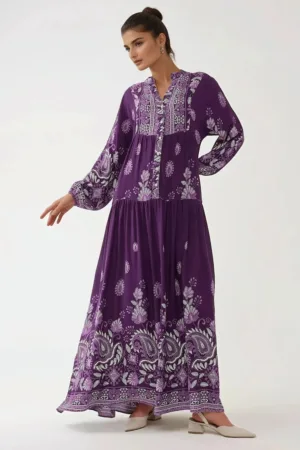 Rochie maxi  cu imprimeu