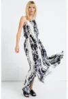 Rochie maxi cu imprimeu abstract