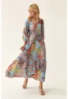 Rochie maxi cu imprimeu tropical