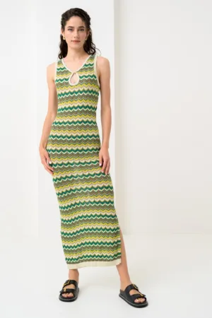 Rochie maxi cu insertii metalizate Ember