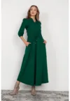 Rochie maxi cu maneci 3/4 si snur in talie