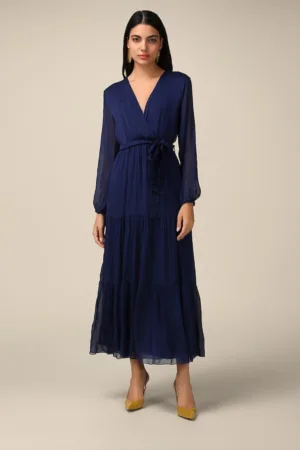 Rochie maxi cu maneci de plasa